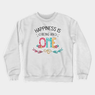 Happiness Is Being An Ome Wildflowers Valentines Mothers Day Crewneck Sweatshirt